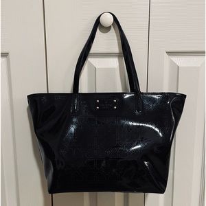 Kate Spade black patent leather tote purse.